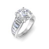 4 Ct Emerald Lab Diamond Wide Baguette Cut Engagement Ring