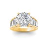 5 Ct Emerald Lab Diamond Wide Baguette Cut Engagement Ring