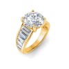 5 Ct Emerald Lab Diamond Wide Baguette Cut Engagement Ring