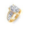 2 Ct Oval Lab Diamond Wide Baguette Cut Engagement Ring
