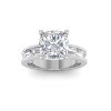 2 Ct Cushion Moissanite Wide Band Solitaire Engagement Ring