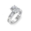 2 Ct Elongated Cushion Lab Diamond Channel Set Baguette Engagement Ring