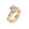 4 Ct Elongated Cushion Lab Diamond Channel Set Baguette Engagement Ring