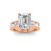 5 Ct Emerald Colorless Lab Diamond Channel Set Baguette Engagement Ring