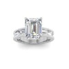 4 Ct Emerald Lab Diamond Channel Set Baguette Engagement Ring