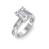 4 Ct Emerald Lab Diamond Channel Set Baguette Engagement Ring