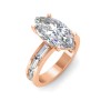 2 Ct Marquise Lab Diamond Channel Set Baguette Engagement Ring