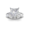 5 Ct Princess Moissanite Wide Band Solitaire Engagement Ring