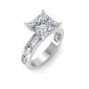 5 Ct Princess Moissanite Wide Band Solitaire Engagement Ring