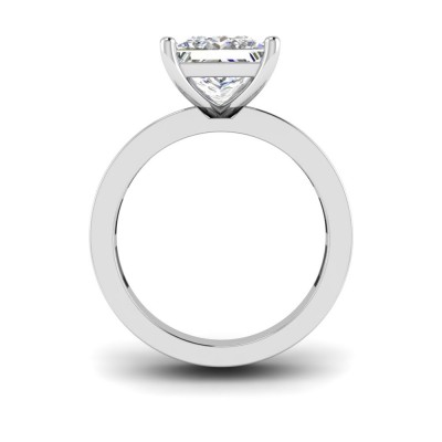 2.5 Ct Princess Moissanite Wide Band Solitaire Engagement Ring