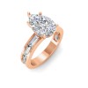 2.5 Ct Pear Moissanite Wide Band Solitaire Engagement Ring