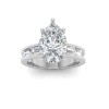 6 Ct Pear Lab Diamond Channel Set Baguette Engagement Ring