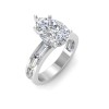 6 Ct Pear Lab Diamond Channel Set Baguette Engagement Ring