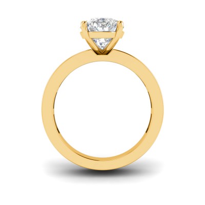 2.5 Ct Pear Moissanite Wide Band Solitaire Engagement Ring
