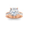 5 Ct Round Lab Diamond Channel Set Baguette Engagement Ring