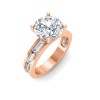 5 Ct Round Lab Diamond Channel Set Baguette Engagement Ring
