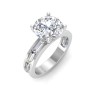 5 Ct Round Moissanite Wide Band Solitaire Engagement Ring