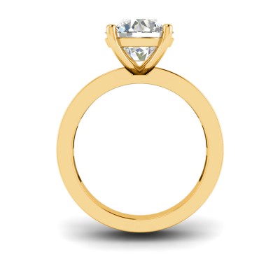 4 Ct Round Lab Diamond Channel Set Baguette Engagement Ring