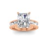 6 Ct Radiant Lab Diamond Channel Set Baguette Engagement Ring