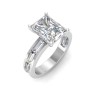 5 Ct Radiant Colorless Lab Diamond Channel Set Baguette Engagement Ring