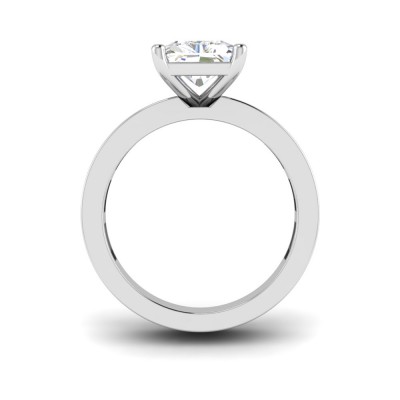 2 Ct Radiant Moissanite Wide Band Solitaire Engagement Ring