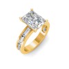5 Ct Radiant Lab Diamond Channel Set Baguette Engagement Ring