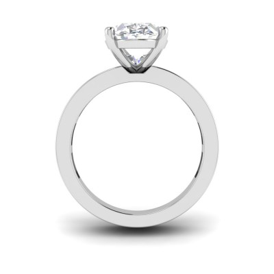 2 Ct Oval Moissanite Wide Band Solitaire Engagement Ring