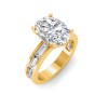 2.5 Ct Oval Lab Diamond Channel Set Baguette Engagement Ring