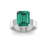 5 Ct Emerald Cut Emerald Wide Band Solitaire Engagement Ring