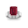 5 Ct Emerald Cut Ruby Wide Band Solitaire Engagement Ring