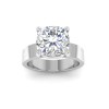 5 Ct Cushion Colorless Lab Diamond Wide Band Solitaire Engagement Ring