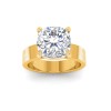 3 Ct Cushion Colorless Lab Diamond Wide Band Solitaire Engagement Ring