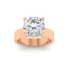 6 Ct Cushion Colorless Lab Diamond Wide Band Solitaire Engagement Ring