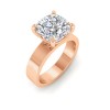 6 Ct Cushion Colorless Lab Diamond Wide Band Solitaire Engagement Ring