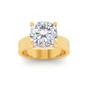 5 Ct Cushion Lab Diamond Wide Band Solitaire Engagement Ring