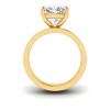 5 Ct Cushion Lab Diamond Wide Band Solitaire Engagement Ring