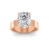 5 Ct Elongated Cushion Colorless Lab Diamond Wide Band Solitaire Engagement Ring