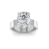 6 Ct Elongated Cushion Colorless Lab Diamond Wide Band Solitaire Engagement Ring