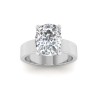 4 Ct Elongated Cushion Moissanite Wide Band Solitaire Engagement Ring