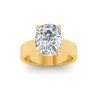 2.5 Ct Elongated Cushion Lab Diamond Wide Band Solitaire Engagement Ring