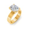 2.5 Ct Elongated Cushion Lab Diamond Wide Band Solitaire Engagement Ring