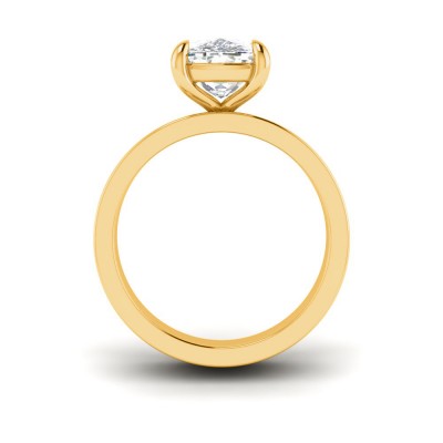 2 Ct Elongated Cushion Lab Diamond Wide Band Solitaire Engagement Ring