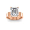 2.5 Ct Emerald Moissanite Wide Band Solitaire Engagement Ring