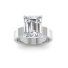 6 Ct Emerald Moissanite Wide Band Solitaire Engagement Ring