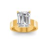 6 Ct Emerald Colorless Lab Diamond Wide Band Solitaire Engagement Ring