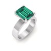 5 Ct Emerald Cut Emerald Wide Band Solitaire Engagement Ring