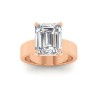 4 Ct Emerald Moissanite Wide Band Solitaire Engagement Ring