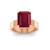 5 Ct Emerald Cut Ruby Wide Band Solitaire Engagement Ring