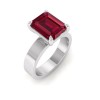 5 Ct Emerald Cut Ruby Wide Band Solitaire Engagement Ring