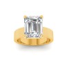2.5 Ct Emerald Colorless Lab Diamond Wide Band Solitaire Engagement Ring